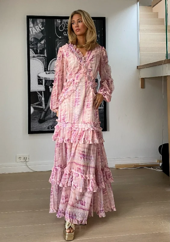 Colette Long Maxi Dress/ Pink Cozy Maxi Dress with Slit