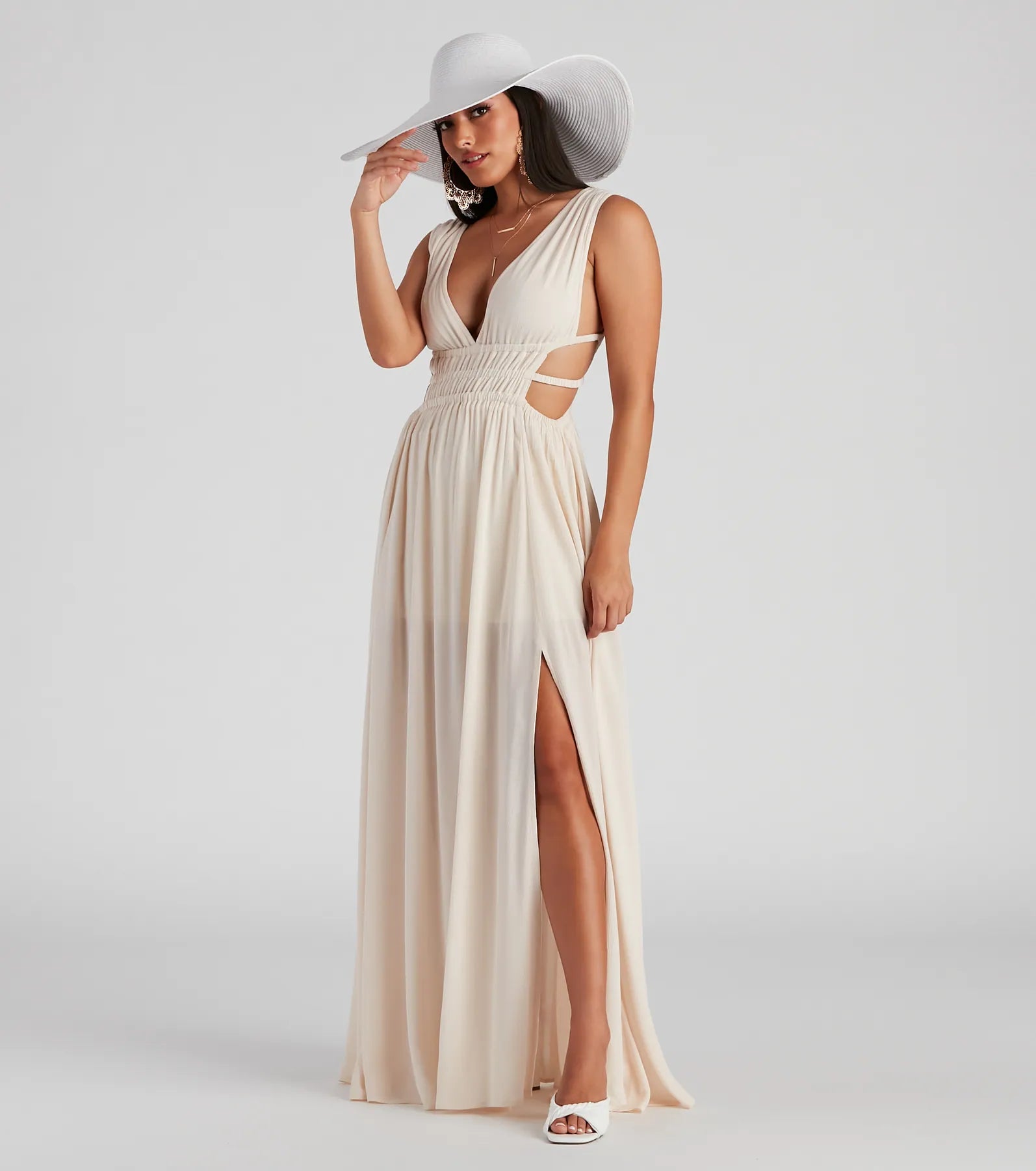 Desert Vacay Sleeveless Maxi Dress Trendy Short Sleeve Maxi Dress