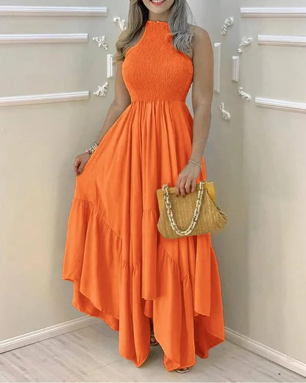 DRESS MAXI DRESS Elegant Lace-Up Maxi Dress