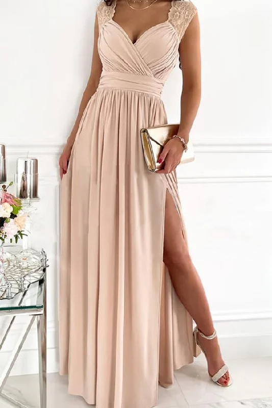 Elegant Maxi Dresses Elegant Maxi Dress with Belt
