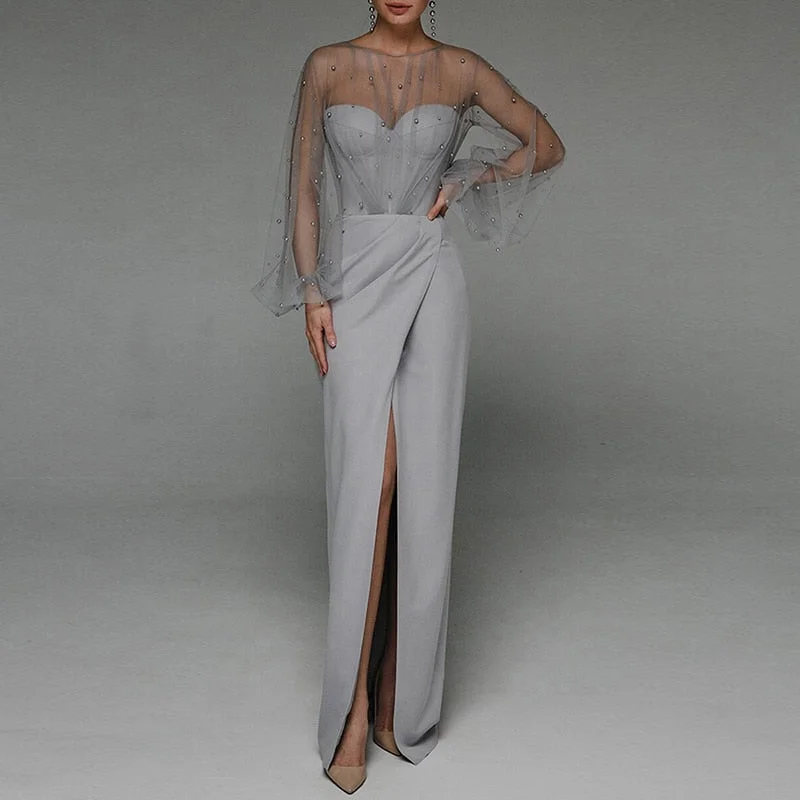Evening Party Dress Women Elegant Puff Sleeve Hollow Out Mesh Formal White Dress High Waist Split Prom Wedding Long Maxi Dresses Fashionable Chiffon Tiered Maxi Dress Evening Party Dress Women Elegant Puff Sleeve Hollow Out Mesh Formal White Dress High Waist Split Prom Wedding Long Maxi Dresses Fashionable Chiffon Tiered Maxi Dress