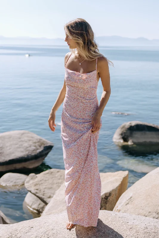 In The Air Maxi Dress Pink Fashionable Maxi Dress with Fringe