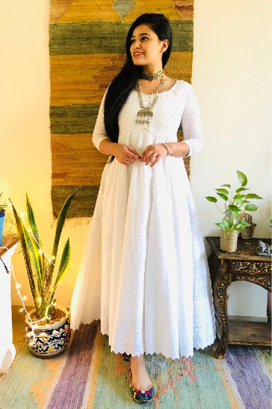 Jiya Embroidered Anarkali Maxi Dress Stylish One-Shoulder Maxi Dress