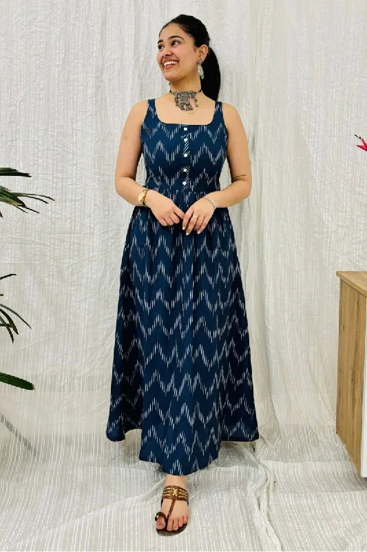 Navy Ikat Maxi Dress Chic Summer Maxi Dress