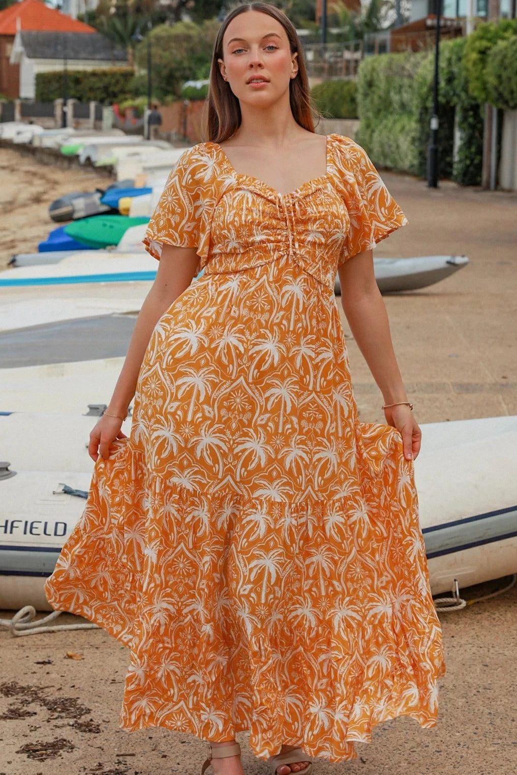 PALM VIEW MAXI DRESS Cozy Ribbed Maxi Dress
