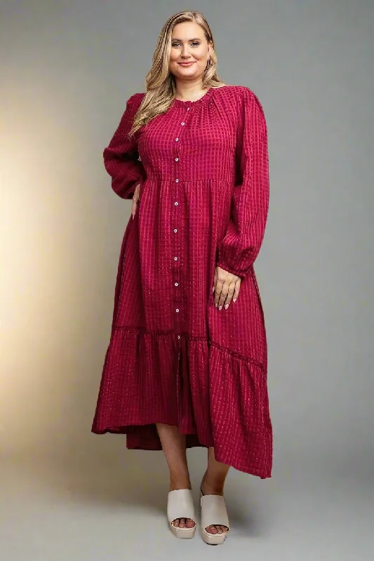 Blue Zone Planet | Plaid Button Down Hi - Low Hem Maxi Dress Comfortable Bohemian Maxi Dress Blue Zone Planet | Plaid Button Down Hi - Low Hem Maxi Dress Comfortable Bohemian Maxi Dress
