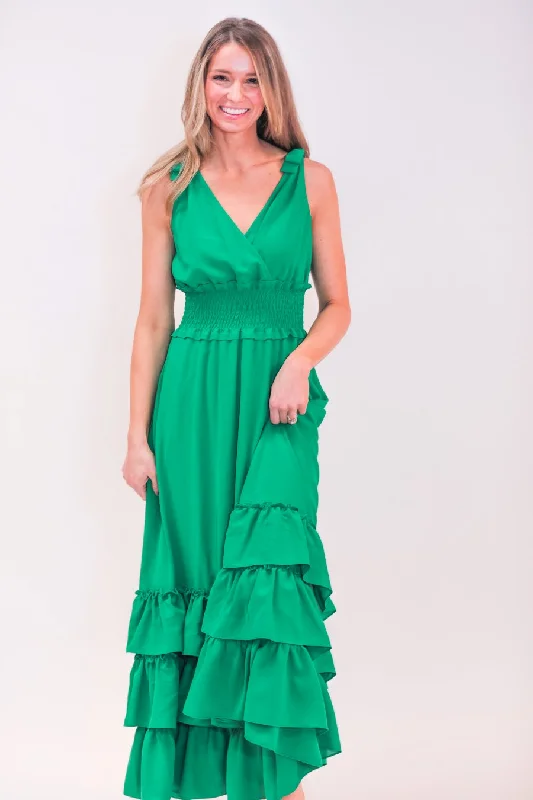 Island Vacay Maxi Dress Elegant Silk Maxi Dress