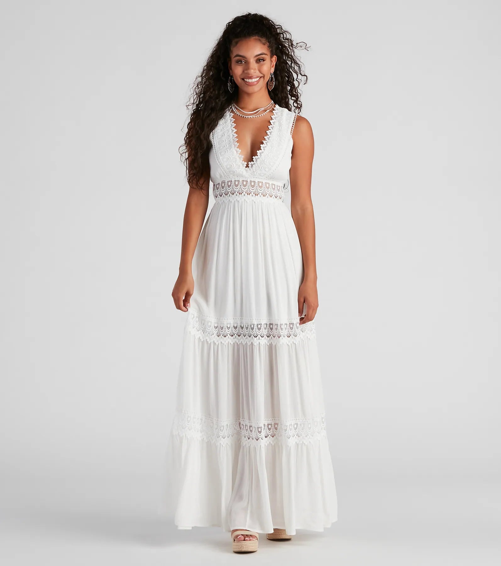 Summer Frolic Crochet Maxi Dress Chic Off-Shoulder Maxi Dress