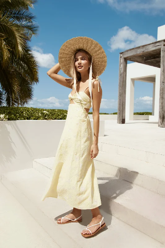 Sunflower Dreams Maxi Dress Yellow Fashionable Maxi Dress with Fringe