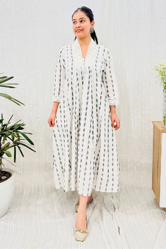 White Ikat Lace Detail Maxi Dress Classic Strapless Maxi Dress