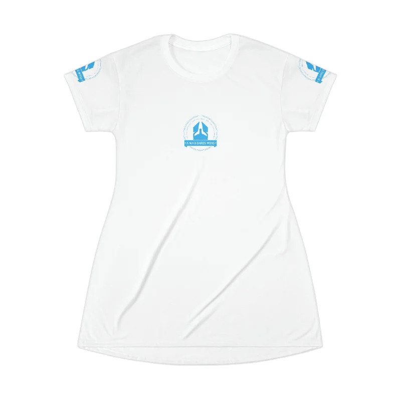 A Who Dares Wins T-Shirt Dress (AOP) Chenille Brocade Lace