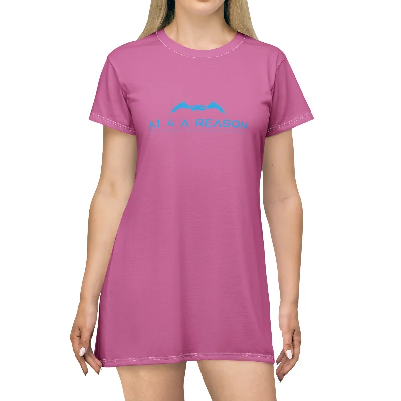 A1 4 A Reason T-Shirt Dress (AOP) V-Neck T-Shirt Long Sleeve Cotton