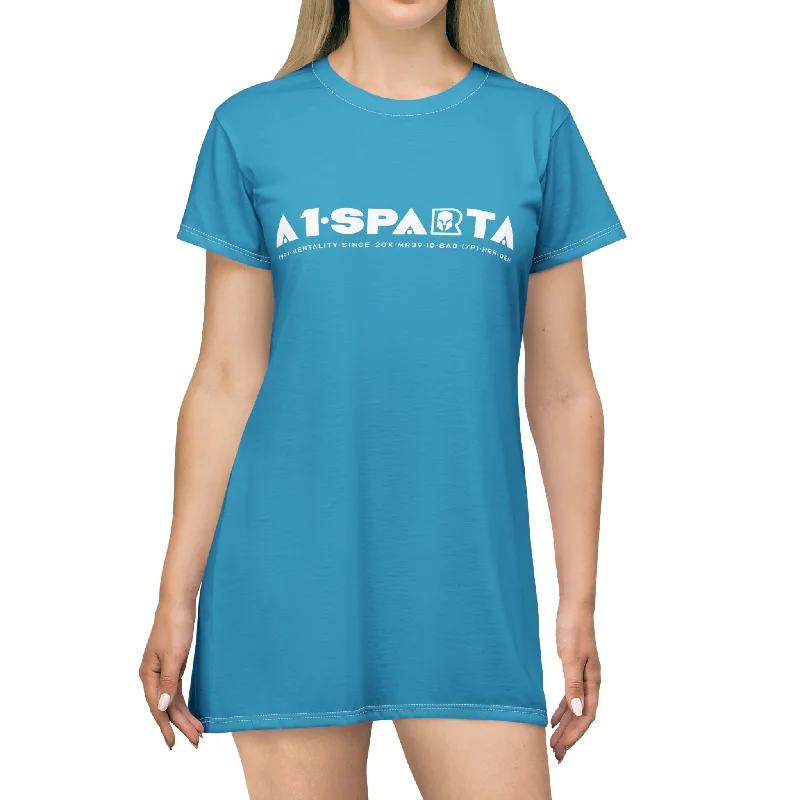A1-Sparta T-Shirt Dress (AOP) Print Jacquard Patchwork