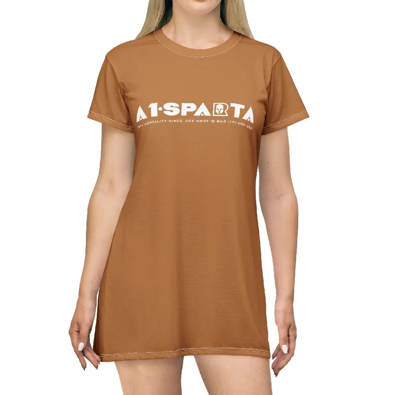 A1-Sparta T-Shirt Dress (AOP) Rayon Fabric Velvet Fabric Corduroy Fabric
