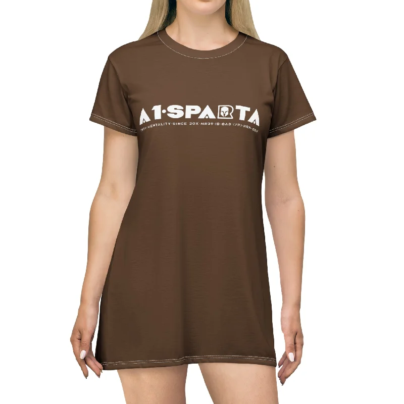 A1-Sparta T-Shirt Dress (AOP) Print Jacquard Patchwork