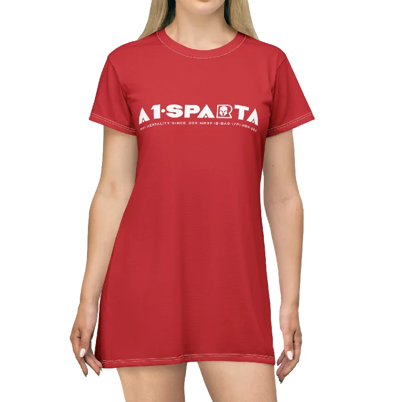 A1-Sparta T-Shirt Dress (AOP) Machine Wash Dry Clean Hand Wash