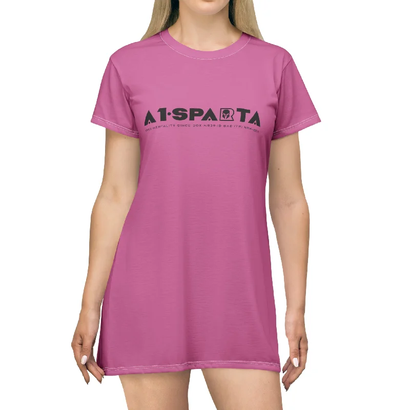 A1-Sparta T-Shirt Dress (AOP) Sequined Glittery Shiny