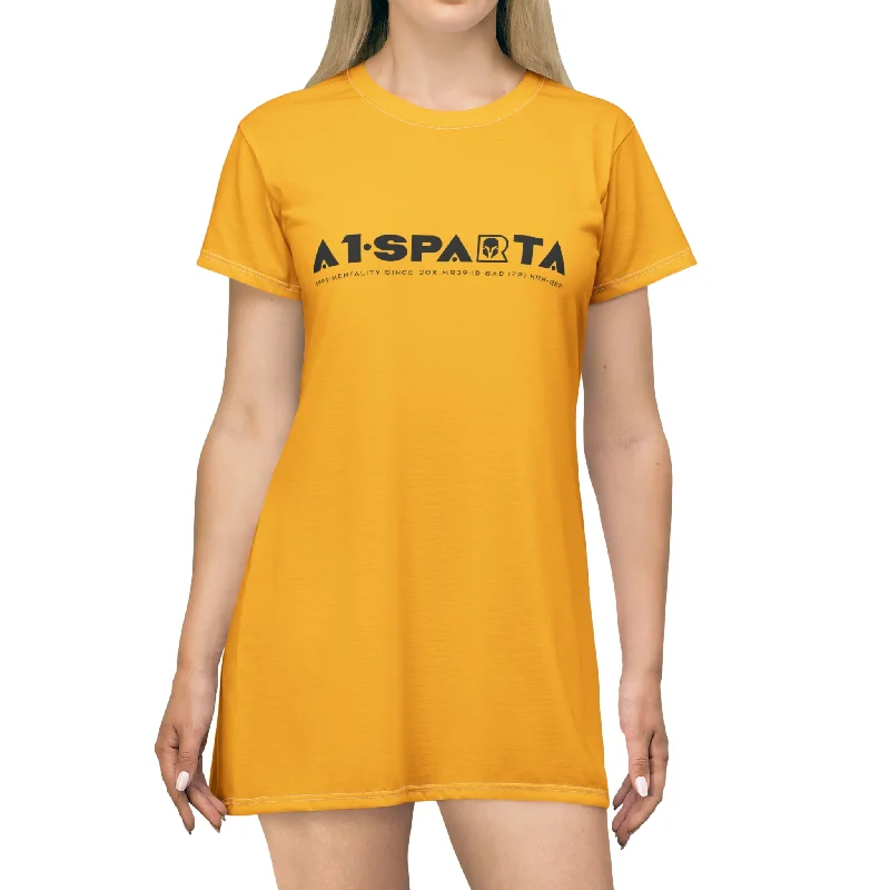 A1-Sparta T-Shirt Dress (AOP) Cotton Fabric Linen Fabric Terry Fabric