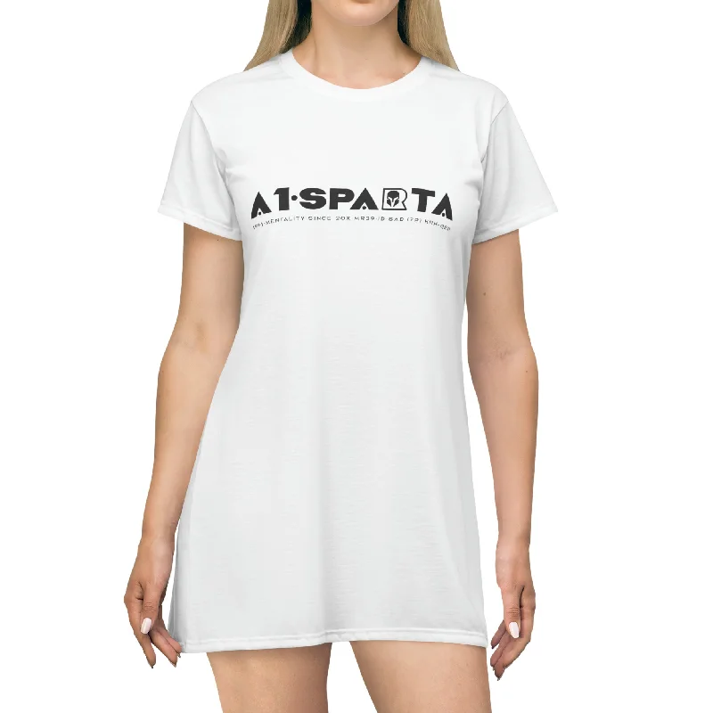 A1-Sparta T-Shirt Dress (AOP) Print Jacquard Patchwork