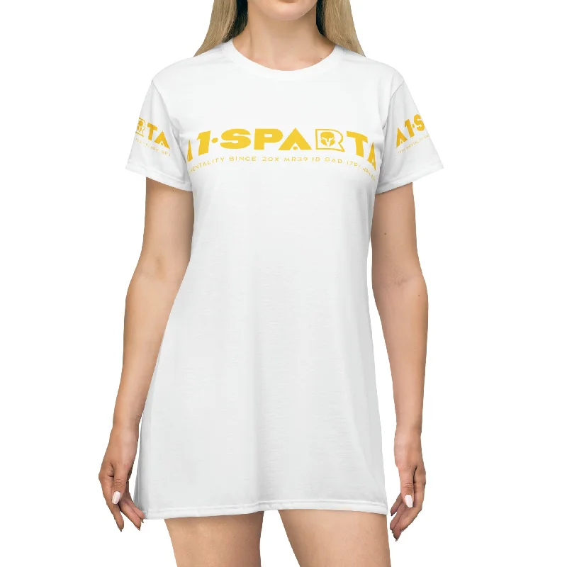 A1-Sparta T-Shirt Dress (AOP) V-Neck T-Shirt Long Sleeve Cotton