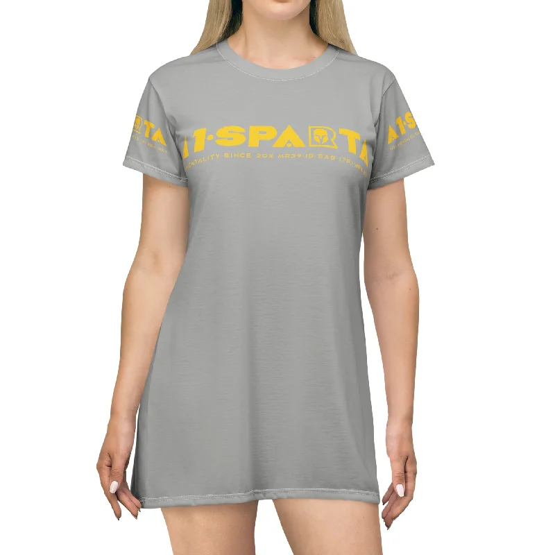 A1-Sparta T-Shirt Dress (AOP) Striped Floral Plaid