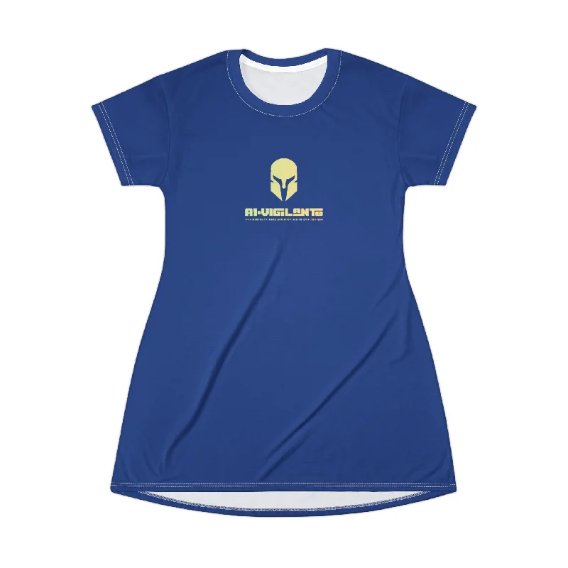 A1-Vigilante Sparta  T-Shirt Dress (AOP) Asymmetrical Pockets Print