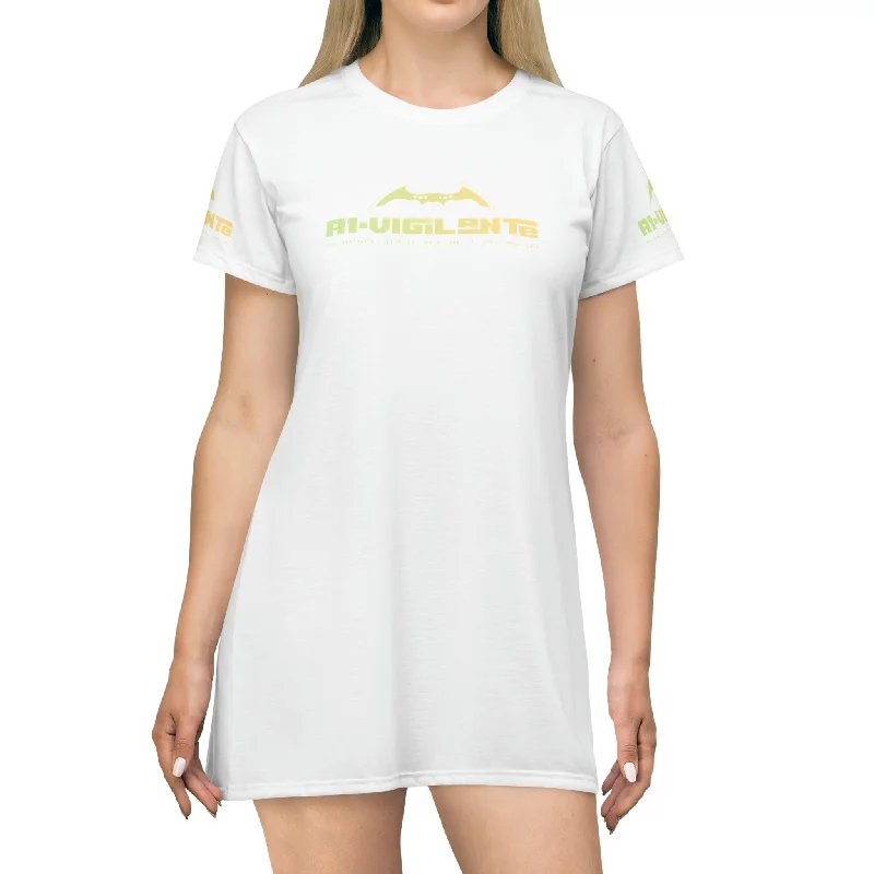 A1-Vigilante  T-Shirt Dress (AOP) Collared Crew Neck Turtle Neck