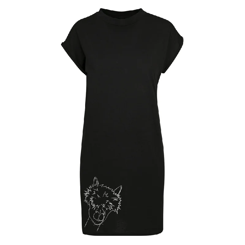 Alpaca head t-shirt dress Faux Fur Fabric Real Fur Fabric Shearling Fabric