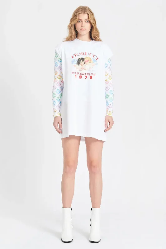 Arctic Angels T-Shirt Dress Embroidered Appliqued Beaded