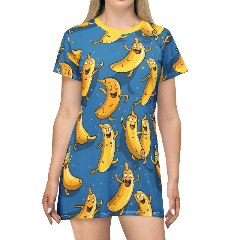 Banana Blue Bliss T-Shirt Dress Layered Multi-layer Single Layer