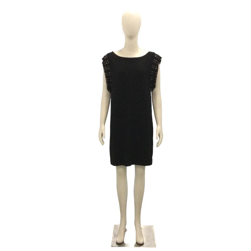 BISOU BISOU BLACK T-SHIRT DRESS - 10 Spandex Blend Rayon Blend Denim Blend