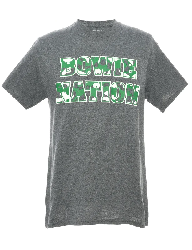 Bowie Nation Dark Grey Gildan Printed T-shirt - M Machine Wash Dry Clean Hand Wash