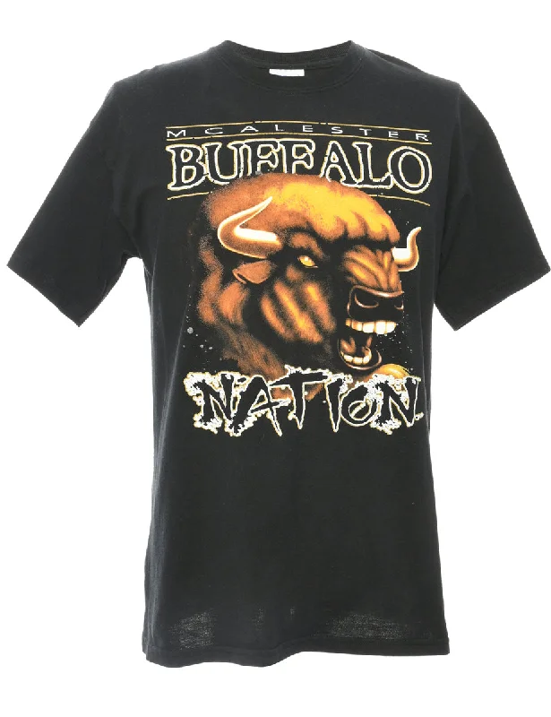 Buffalo Nation Gildan Sports Black T-shirt - M Plaid T-Shirt Polka Dot Checkered