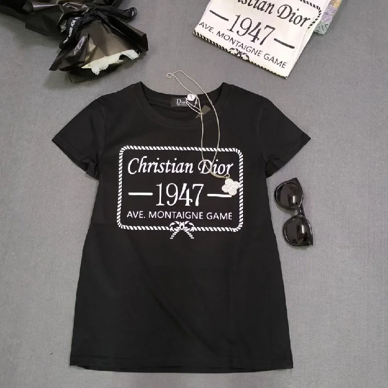Casual Square Printed Tee Notch Collar Peter Pan Collar Cowl Neck