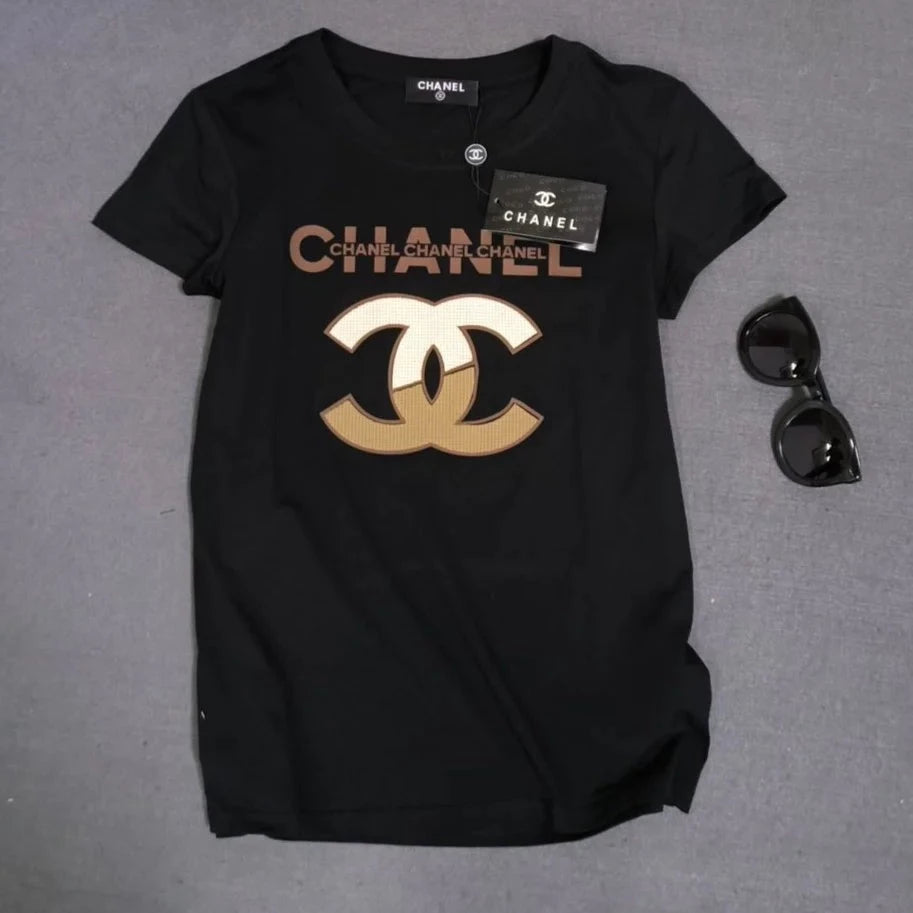 New Arrive Logo Embossed T-Shirt Rayon Velvet Corduroy