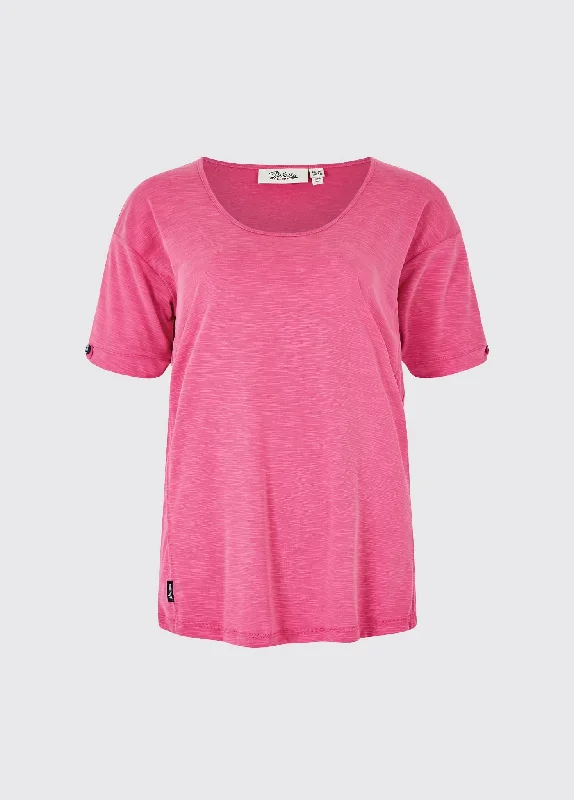 Cloyne T-Shirt - Cerise Fleece Fabric Down Fabric Feather Fabric