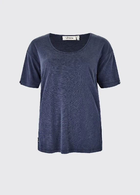 Cloyne T-Shirt - Navy Fleece Fabric Down Fabric Feather Fabric