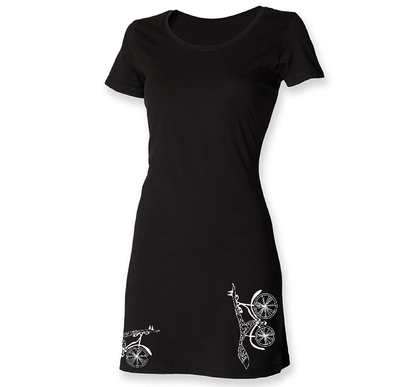 Fox on a bike t-shirt dress Rayon Fabric Velvet Fabric Corduroy Fabric