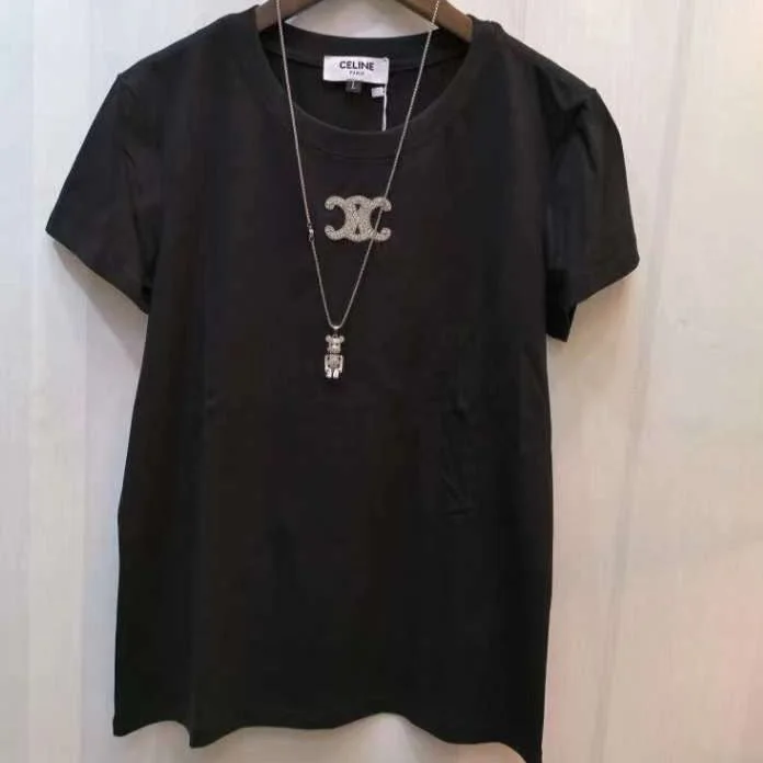 Glittery Initial T-shirt For Women Rayon Fabric Velvet Fabric Corduroy Fabric