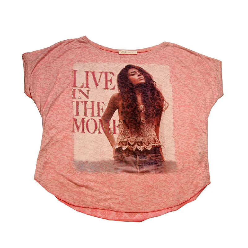 H&B WITH LOVE - LIVE IN THE MOMENT PRINTED T-SHIRT Layered Multi-layer Single Layer
