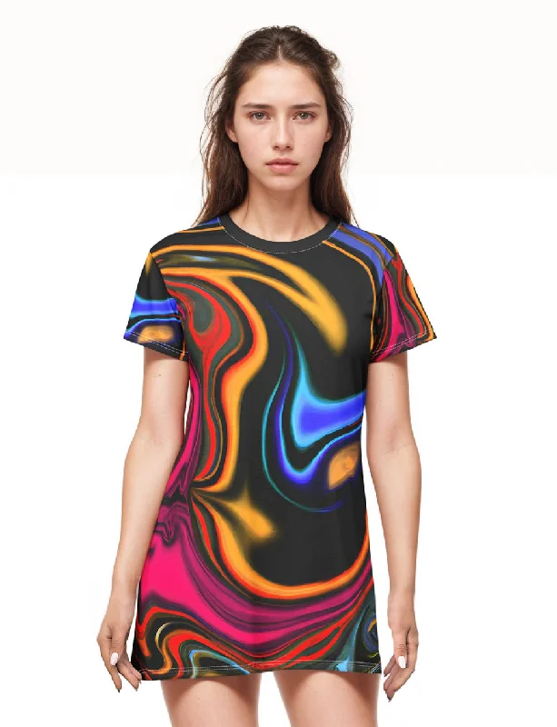 Infinity Bliss T-Shirt Dress Solid Color Striped Floral