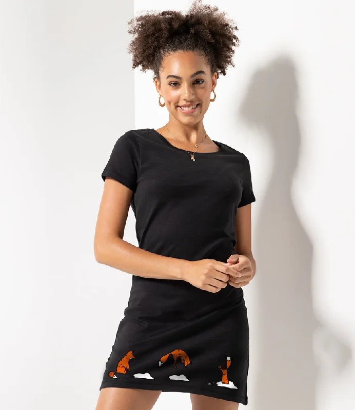 Jumping fox t-shirt dress Striped Floral Plaid