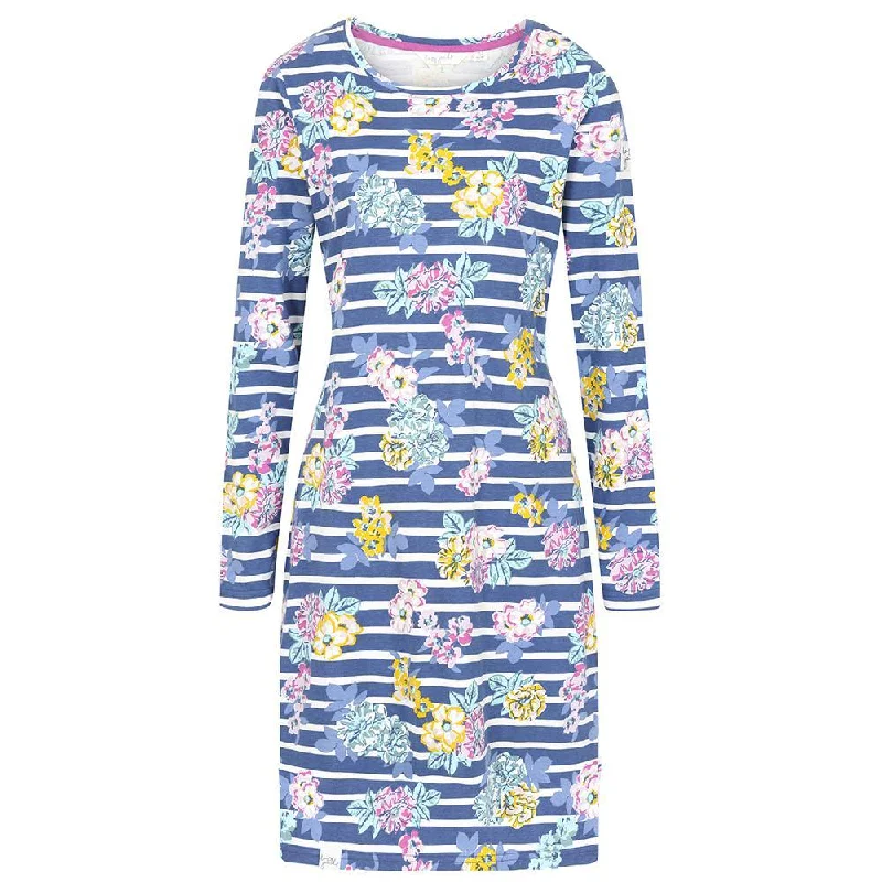 LJ239P - Striped T-Shirt Dress - Fleur Silk Blend Satin Velvet