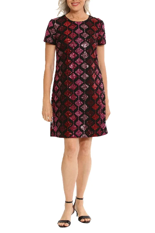 London Times crew neck short sleeve diamond sequin mesh t-shirt dress Nylon Fabric Polyester Fabric Spandex Fabric London Times crew neck short sleeve diamond sequin mesh t-shirt dress Nylon Fabric Polyester Fabric Spandex Fabric
