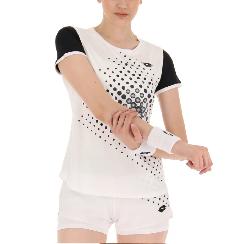 Lotto Top IV Tee (Women's) - Bright White/All Black Striped Floral Plaid