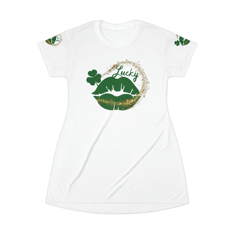 Luck of the Irish A1-Vigilante 74 T-Shirt Dress (AOP) Satin Blend Silk Blend Wool Blend Luck of the Irish A1-Vigilante 74 T-Shirt Dress (AOP) Satin Blend Silk Blend Wool Blend