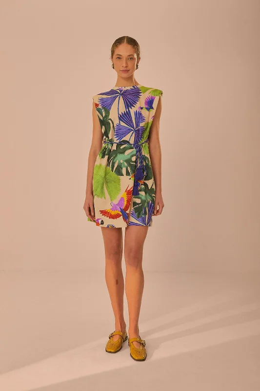 Sand Macaw Jungle Organic Cotton T-Shirt Dress Cashmere Blend Cotton Blend Poly Blend