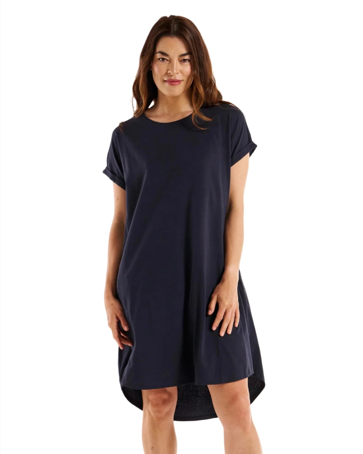 Maxine T-Shirt Dress Coal Boxy Fit Fitted Loose