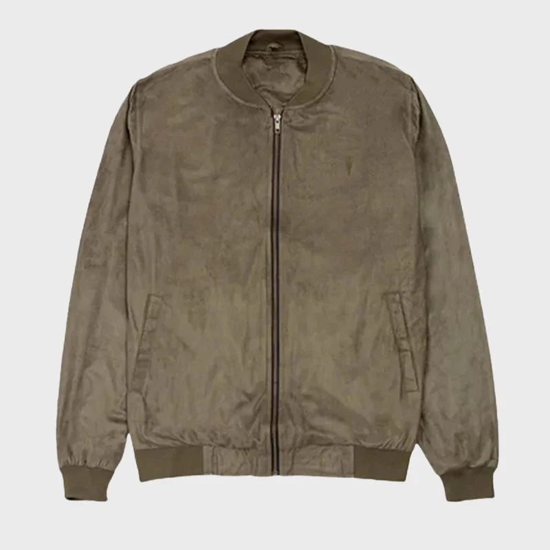 Men's Suede Leather Bomber Jacket Faux Fur Jacket Real Fur Jacket Shearling Jacket