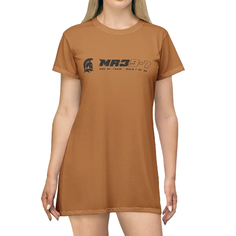MR39 -7 T-Shirt Dress (AOP) Silk Blend Satin Velvet